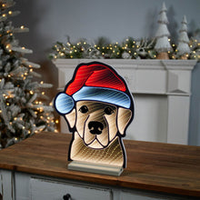 Load image into Gallery viewer, Dog Christmas Tabletop Sign With LED - Beige / Red