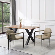Load image into Gallery viewer, Modern Dining Chair (Set of 2) With Iron Frame - Espresso / Khaki