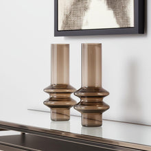 Load image into Gallery viewer, Translucent Cylinder Table Vases (Set of 2) - Taupe