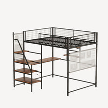 Load image into Gallery viewer, Metal Loft Bed With Built - In Charging Station And LED Light
