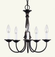 Load image into Gallery viewer, 15" Five Light Metal Dimmable Chandelier With Shades - Bronze