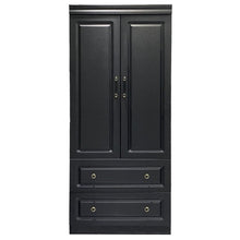 Load image into Gallery viewer, 71" Wood Two Door Two Drawer Manufactured Wood Combo Dresser - Black
