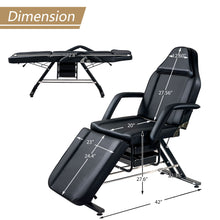 Load image into Gallery viewer, 72.8" Massage Salon Tattoo Chair With Two Trays Esthetician Bed With Hydraulic Stool, Multi-Purpose 3-Section Facial Bed Table, Adjustable Beauty Barber Spa Beauty Equipment