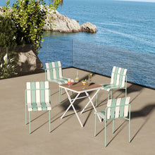Load image into Gallery viewer, 4 Piece Set Of Modern Color Block Designed Single Chairs With Folding Square Table