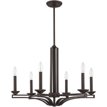 Load image into Gallery viewer, 27'' Six-Light Dimmable Chandelier With Shades - Bronze