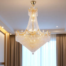 Load image into Gallery viewer, Empire Multi Light Crystal Metal Dimmable Chandelier - Clear / Gold