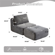 Load image into Gallery viewer, Single Chaise Longue With Movable Ottoman For Living Room