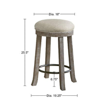 Load image into Gallery viewer, Swivel Counter Stool - Cream / Reclaimed Gray