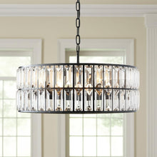 Load image into Gallery viewer, Six Light Metal Chandelier With Shades - Black