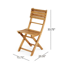 Load image into Gallery viewer, Outdoor Foldable Wood Dining Chair With Slat Design (Set of 2)