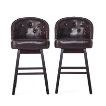 Load image into Gallery viewer, Mellifluous - 360 Degree Swivel Bar Stool With Stunning Nailhead Trim, (Set of 2)