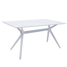 Load image into Gallery viewer, 47" Wood And Heavy Duty Plastic Trestle Base Dining Table - White