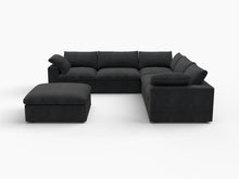 Load image into Gallery viewer, Blend Modular L Shaped Six Piece Corner Sectional - Black