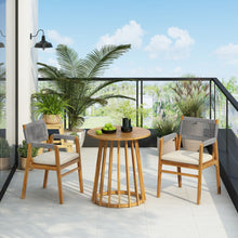 Load image into Gallery viewer, Outdoor 3 Pieces Acacia Wood Dining Set With Cushions