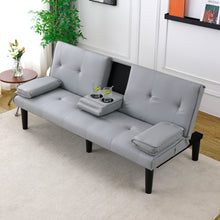 Load image into Gallery viewer, Sofa Bed With Foldable Design And Cup Holder