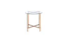 Load image into Gallery viewer, Glass And Metal Round End Table - Champagne And Clear