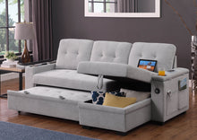Load image into Gallery viewer, Ashlyn II - 84"W Woven Fabric Reversible Sleeper Sectional Sofa with Storage Chaise