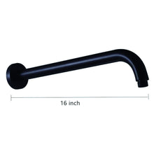 Load image into Gallery viewer, 16" Shower Arm With Flange, Stainless Steel, Rust Resistant Design - Matte Black