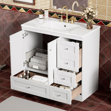 Load image into Gallery viewer, Shaker Free Standing Bathroom Vanity Cabinet With Sink, Soft Close Drawers, Soft Close Doors