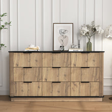 Load image into Gallery viewer, Modern 9 Drawer Cabinet With Metal Rounded Corners Multi Functional Storage - Black