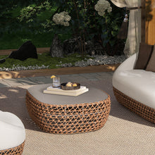 Load image into Gallery viewer, Willow - Oval Woven Patio Coffee Table, Wicker Frame