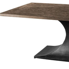 Load image into Gallery viewer, 79" Solid Wood And Metal Pedestal Base Dining Table - Brown