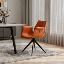 Load image into Gallery viewer, Faux Leather Dining Chair - Cognac