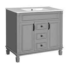 Load image into Gallery viewer, Bathroom Vanity With Top Sink, Basin On Cabinet With 2 Soft Closing Doors And 2 Drawers