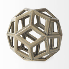 Load image into Gallery viewer, Crackle Glaze Geometric Sculpture - Khaki