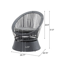 Load image into Gallery viewer, Modern Swivel Wicker Lounge Chair With Round Design