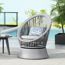 Load image into Gallery viewer, Modern Swivel Wicker Lounge Chair With Round Design