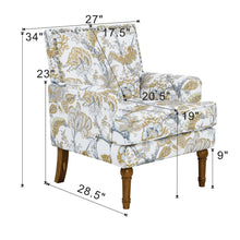 Load image into Gallery viewer, Floral Accent Armchair With Nailhead Trim