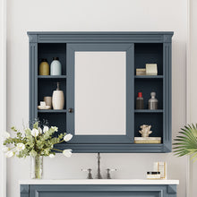 Load image into Gallery viewer, Wall Mounted Bathroom Storage Cabinet With Mirror, Cabinet With 6 Open Shelves And Adjustable Interior