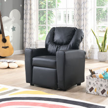 Load image into Gallery viewer, Sally Deluxe Kids Recliner Chair With Cup Holder - Black
