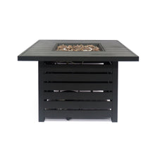 Load image into Gallery viewer, Stylish Square Iron Fire Pit With Tank Space, 50, 000 Btu - Black