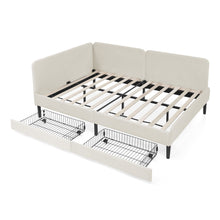 Load image into Gallery viewer, Upholstered Platform Bed Frame With 2 Storage Drawers And Adjustable Sofa Bed
