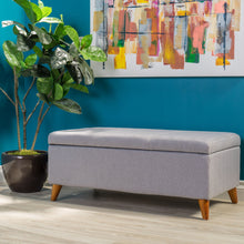Load image into Gallery viewer, Kinetics - Upholstered Storage Ottoman With Lift-Top And Button Tufted Seat - Light Gray