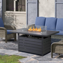 Load image into Gallery viewer, Rectangular Propane Fire Pit Table With Burner, Lava Rock, Waterproof Cover