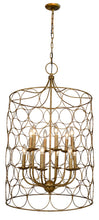 Load image into Gallery viewer, Candle Style Twelve Light Metal Chandelier With Shades - Gold