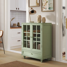Load image into Gallery viewer, Minimalist Buffet Cabinet With Double Glass Doors And Drawer