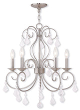 Load image into Gallery viewer, 26" Five Light Dimmable Chandelier With Shades - Nickel