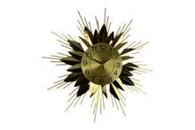 Load image into Gallery viewer, Silent Analog Starburst Wall Clock (626531) - Gold / Black