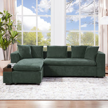 Load image into Gallery viewer, Modern L Shaped Sectional Sofa With Upholstery And Wooden Storage