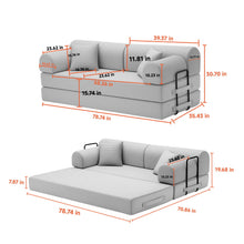 Load image into Gallery viewer, Modern 2 Tone Fabric Convertible Sleeper Sofa Bed