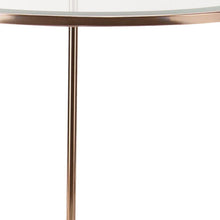 Load image into Gallery viewer, Glass Iron Round End Table With Shelf - Gold