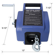 Load image into Gallery viewer, Reversible Electric 12V Trailer Winch For Boats Up To 6000 Lbs With Galvanized Wire Rope And Casing - Blue
