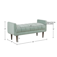Load image into Gallery viewer, Linea - Upholstered Accent Bench - Seafoam