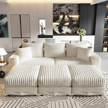 Load image into Gallery viewer, Deep Seat Convertible Sofa With Soft Pillows And Ottomans