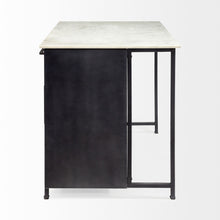 Load image into Gallery viewer, Solid Iron Body Marble Top Kitchen Island With 4 Drawer - Gray