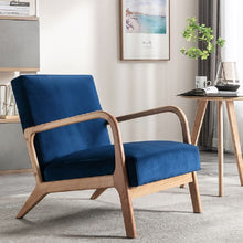 Load image into Gallery viewer, Classic Mid-Century Modern Accent Chairs, Open Framed Armchair With Cushioning